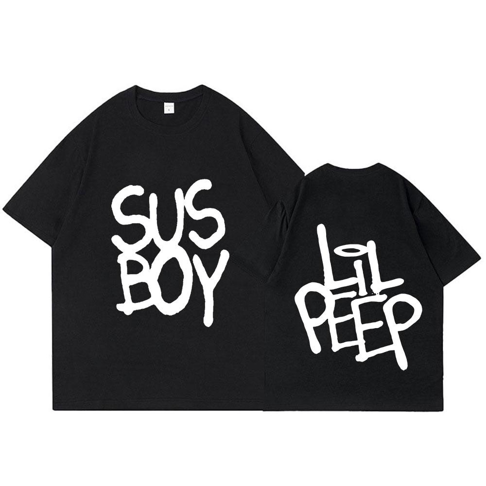 Hot Rapper Lil Peep Sus Boy Pink T Shirt Unisex Fashion Hip Hop Short Sleeve Tshirt High Quality Oversized Cotton Tee Shirthirts