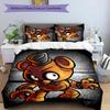 Set di biancheria da letto a tema Five Nights at Freddy's da 3 pezzi, set copripiumino include copripiumino e federe, decorazione perfetta per la camera da letto in ogni stagione e regalo
