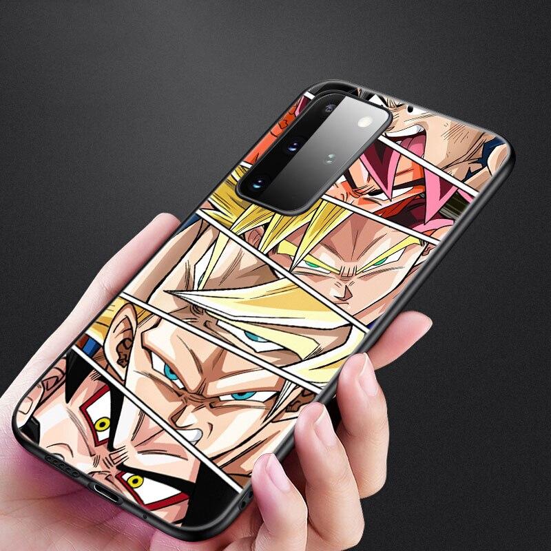 Anime Son Goku Super Saiya Case For Samsung Galaxy S20 S21 FE S10 Lite Note 20 10 Lite S8 S9 + S10E S10 Plus Ultra Black Cover
