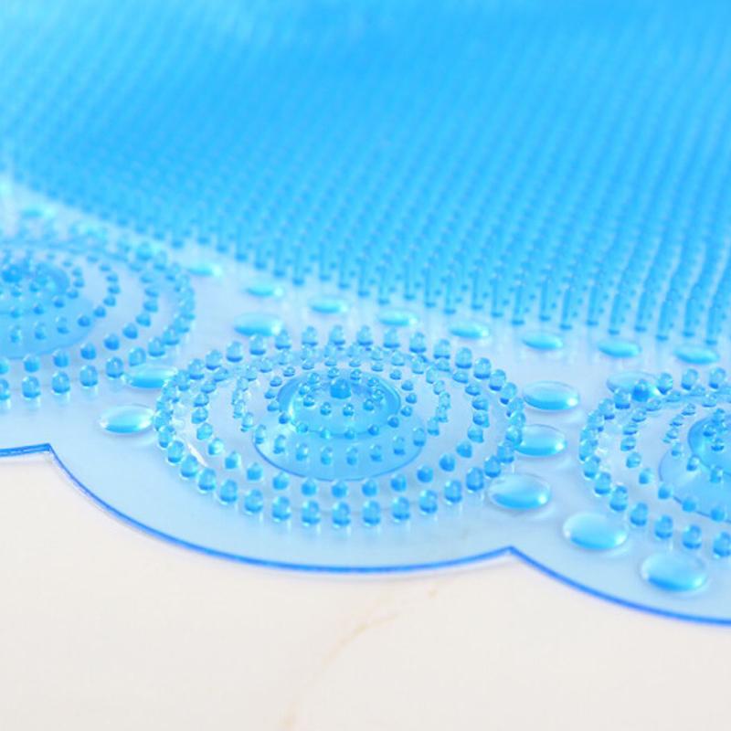 WTEMPO 1PC Simple Footprint Shaped Mat Suction Cup Non-slip Mat for Home Bathroom Hotel Transparent Massage Foot Mat