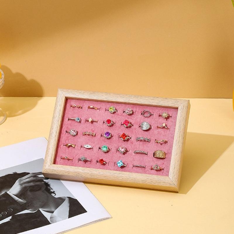 Elegant Jewelry Display Tray Convenient Accessories Holder Plate Dustproof Earrings Necklaces Bracelets Organizer