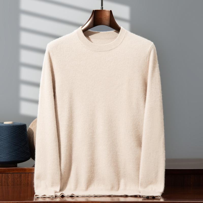 Light luxury baby feeling~ 100% pure cashmere shirt round neck pullover sweater with knitted sweater inside