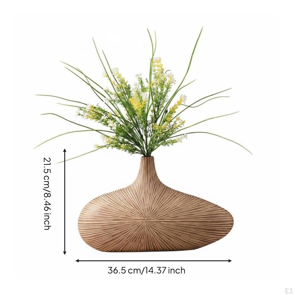 Resin Vase Creative Design Desktop Ornament Tabletop Decor for Living Room, Office, Entryway S