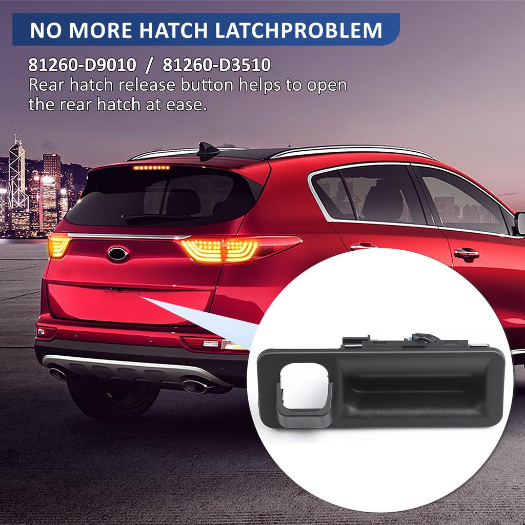 For Kia Sportage 2017-2019 Outside Parts Trunk Lid Lock Tailgate Handle Accessories Black Fittings 81260D9010 Tailgate Switch