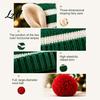 Comfortable Elastic Hat Christmas Elf Knitted Hat Ears And Fluffy Fur Ball Decor Soft Funny Cosplay Headwear Acrylic Striped Cap for Winter Festive