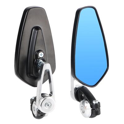 Motorrad Rückspiegel Antiglare Blaues Glas Weitwinkel Lenkerendspiegel Universal für 7/8" 22mm Lenker 360° Drehbar