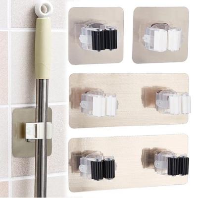 Portaoggetti Portaspazzole Portascope Portaoggetti Portautensili da cucina Accessori da parete per maggiordomo Gancio senza cuciture per punzonatura gratuita Fibbia per mocio da parete Gancio adesivo
