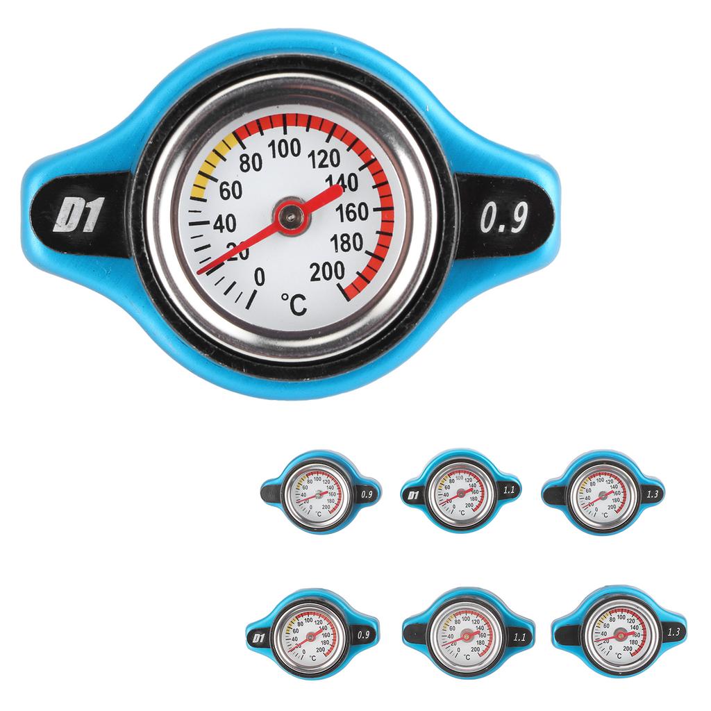Thermostatic Radiator Cap Water Tank Cover Leakproof W/Temperature Gauge
