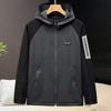Men's Plus Size Fleece Hooded Jacket Color Block Zip Up Warm Casual Hoodie for Big Men
