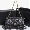Xiaoxiangfeng Cowhide Diamond Grid Chain Bag Women's New Large Capacity High-end Double Pocket Shoulder Crossbody Bag