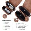 Bolso Bandolera de Cuero Vintage para Mujer Bolso para Teléfono para Mujer Correa Ancha Ajustable Bolso de Mano Compartimentos Múltiples con Cremallera Cartera
