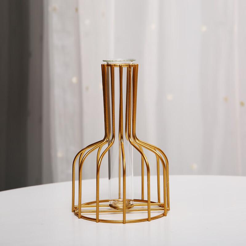 Nordic Style Hollow Iron Art Glass Vase