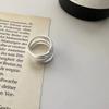 Anello aperto in argento 925 per donna, anello geometrico irregolare alla moda fatto a mano, gioielli da festa, regali di Natale