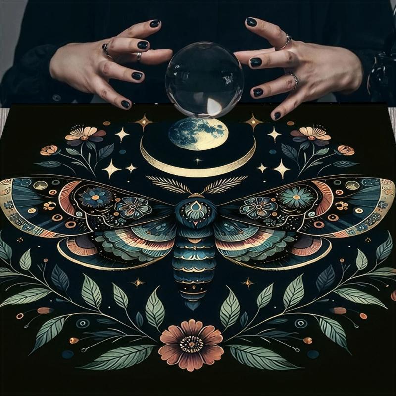 Butterfly Flower Pattern Astrology Tablecloth Tarots Divinations Tablecloth Altars Cloth Divinations Board Game Accessory