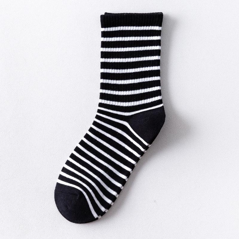 Men's & Women's Ins Style Japanese Striped Cotton Socks  Korean Trendy Design, 100% Cotton Breathable