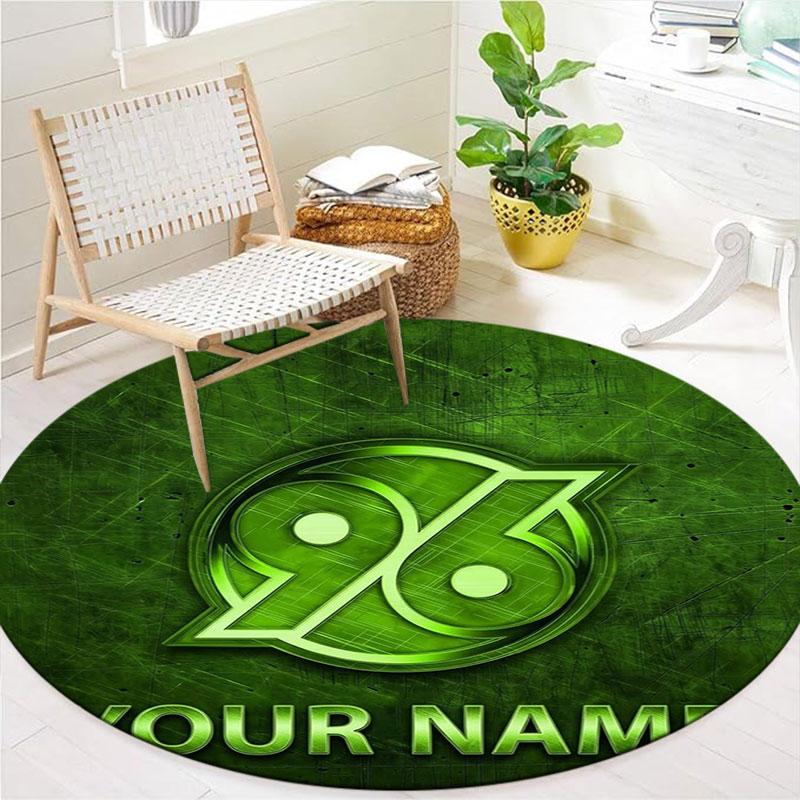 Hannover 96 Custom Name Round Area Rug,Carpet Rug for Living Room Bedroom Sofa Playroom Decor,Non-slip Floor Mat