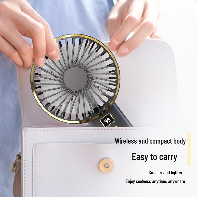 Tragbarer Mini-USB-Wiederaufladbarer Tischventilator mit Digitalanzeige
