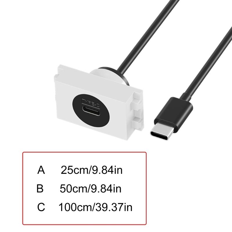 Waterproof USB C Panel Mount Cable Plug And Play Support Fast Charging &Data Transmission For Various Electronics
