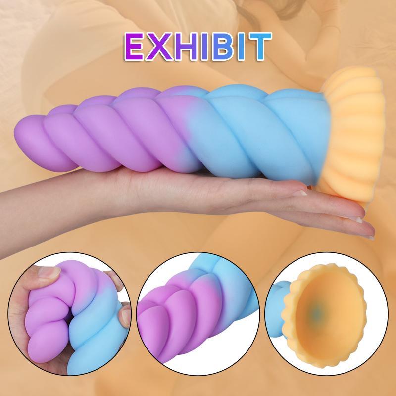 Bunter weicher Dildo mit starken Saugnäpfen, weicher realistischer Anfängergebrauch, Analplug, weibliches Sexspielzeug