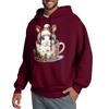 Men's Hooded Sweatshirt, Contrasting Color Sweatshirt, Sports   Casual Jacket