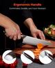 Kitchen Knife Set, 6 Piece High Carbon Stainless Steel Sharp Knife Set, Professional Kitchen Cutlery with Ergonomic Crack-Resistant Handle, and Walnut