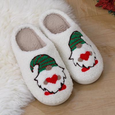 Home Cute Cartoon Christmas Dwarf Winter Cotton Slippers Men'S And Women'S Warm Wool Slippers Temu