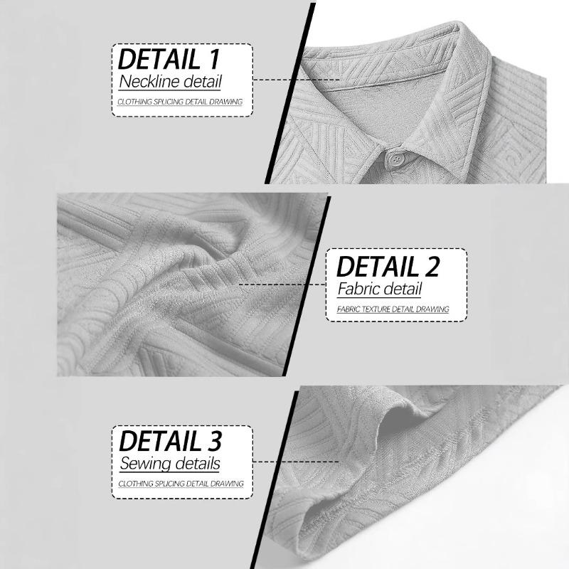 Summer hot sale new men's solid color jacquard shirt casual short-sleeved shorts two-piece set