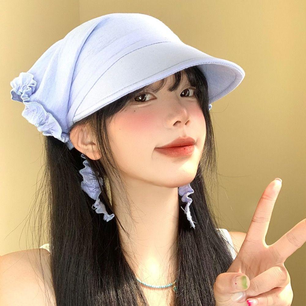 UV Protection Headscarf Baseball Cap Cotton Popular Baseball Hat Duckbill Turban Hat  Travel