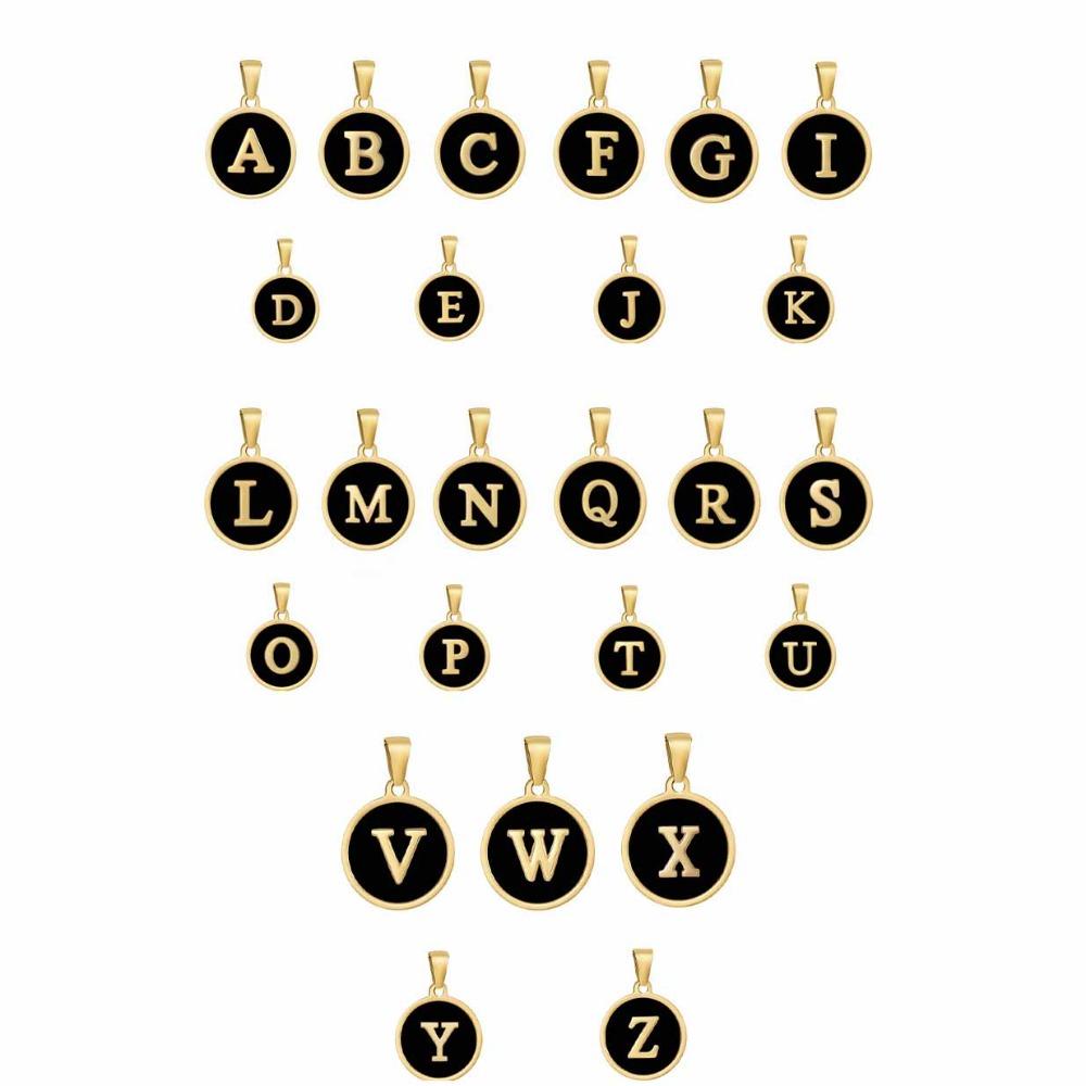 

6Pcs Y2K Stainless Steel Pendant DIY Jewelry Making Charm Round Letter Pendant Jewelry Accessories 6Pcs Random