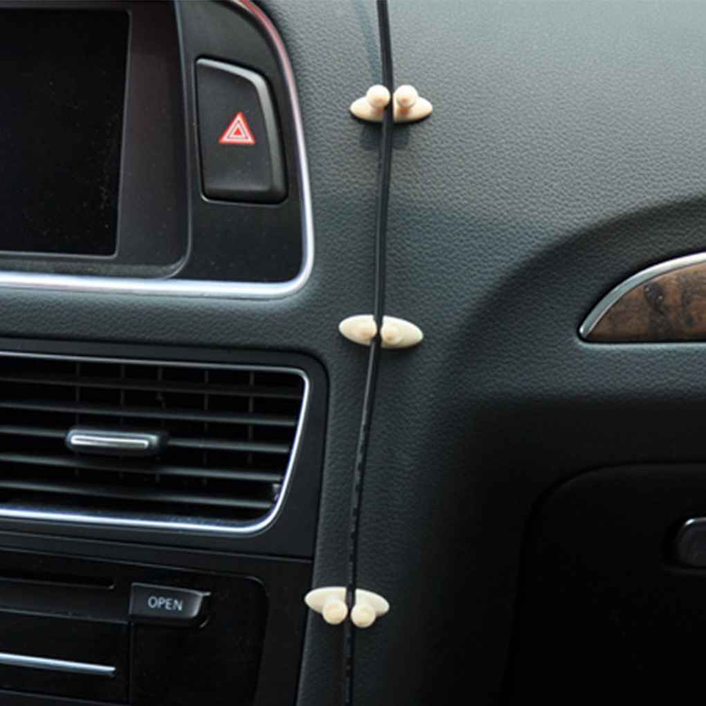 8 szt./partia Klips do przewodów samochodowych Klips USB Stały klips do kabla USB Uchwyt na kabel do ładowania Zapięcie na przewód ładowarki samochodowej