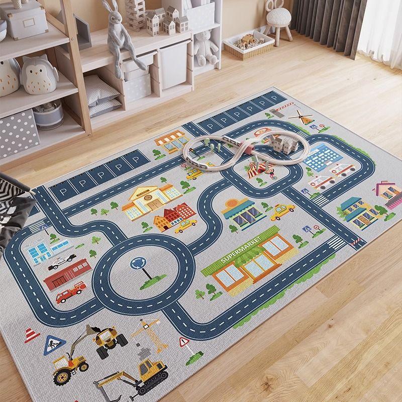 Crystal Pile Rug Kindergarten Early Learning Children's Room Living Room Bedroom Game Crawling Mat Washable Carpet
