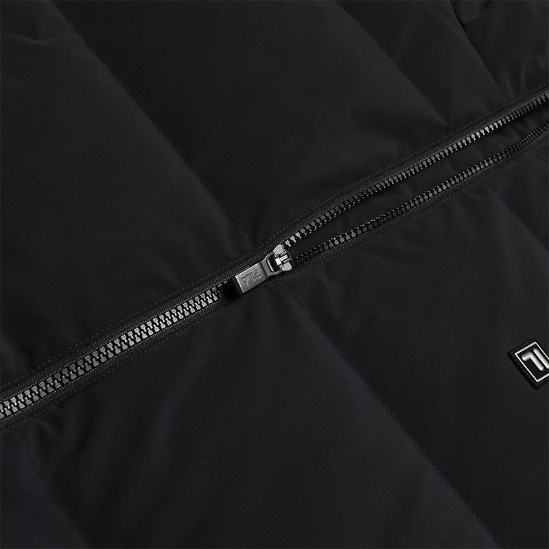 FILA White Solid Color Casual Commuter Classic Simple Goose Down Warm Comfortable Hooded Jacket Men jackets F51M543902FBK