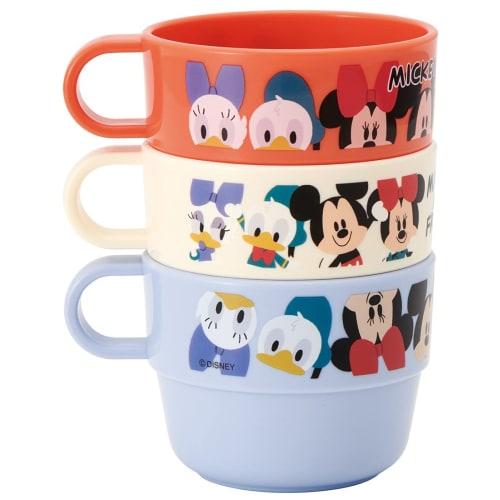 Skater Children's Stacking Cups, Set of 3, Disney Mickey Mouse Design, Made in Japan, KS31-A