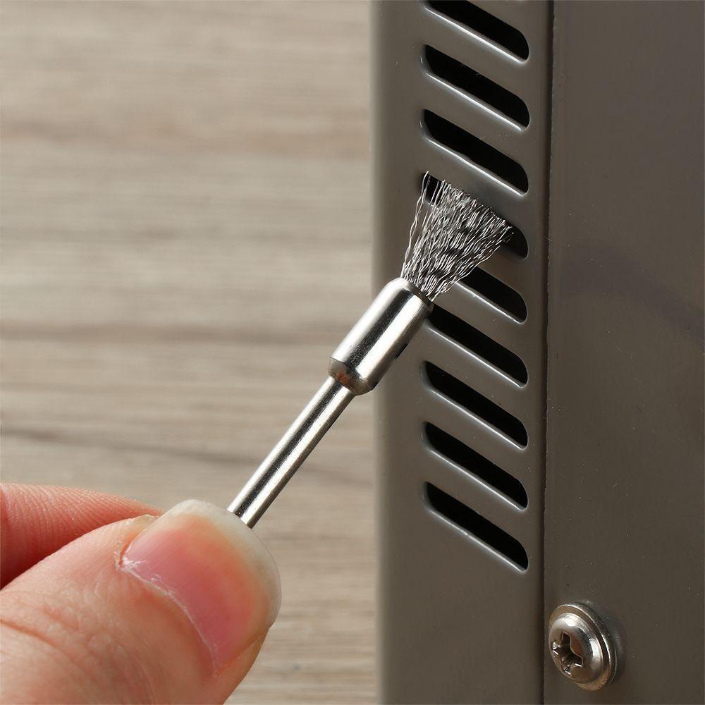 10Pcs Stainless Steel Wire Brushes Mold Cleaning 3mm Shank Remove Rust Polishing Brush Rotary Polishing Work