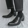 Large Size Men's High Heels 2025 Spring and Autumn Foreign Trade Business Dress Pointed Leather Shoes Men's Small Leather Shoes
