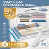 6 Pack Vacuum Storage Bags with Hand Pump Space Saver Vacuum Seal Storage Bags for Clothing Bedding Travel Lugggage Organizer
