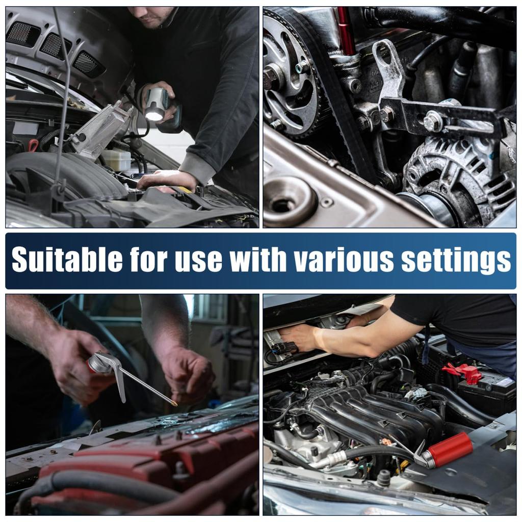 PLAFOPE Set of 2 High-Pressure Manual Pump Oil Cans for Cars, Metal Oil Dispenser, 17x12.5x5.5cm, Portable Oil Filler Pot