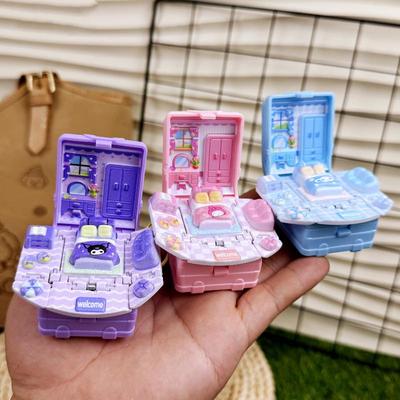 Süße Cartoon Sanrio Kuromi 3D Falt-Popup Schlüsselanhänger Schul-Thema Miniatur Schlüsselanhänger Kleiner Schlüsselanhänger Für Alle Altersgruppen Freunde