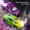 New 1:64 Temperature-sensitive Color-changing Alloy Car Model 6PCS Cool Inertia Pull-back Alloy Sports Car Toy Children's Gift