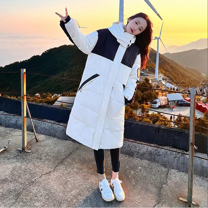 Herbst- und Winter Daunen Baumwolljacke für Damen, Knielang Locker Oversized Baumwolljacke, Freizeitjacke, Modische Damen Oberbekleidung