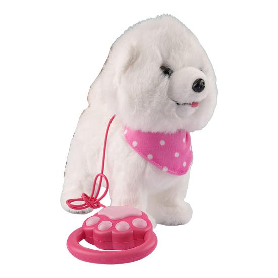 Interactive Walking Plush Puppy Toy with Touch Sensing Tongue Licking Motion Lifelike Sounds Electric Dog Plushie with Leash Simulation Stuffed Toy