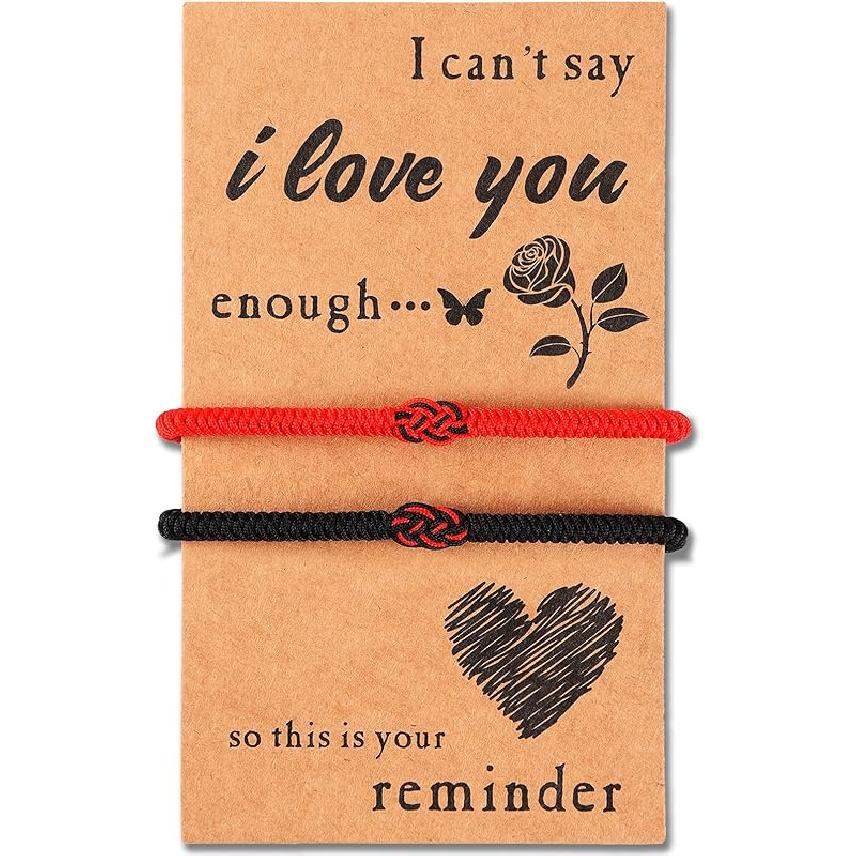 Matching Bracelets for Couples Best Friends Birthday Gifts for Her Him Soulmate Red String of Fate Relationships Bracelets for Boyfriend Girlfriend