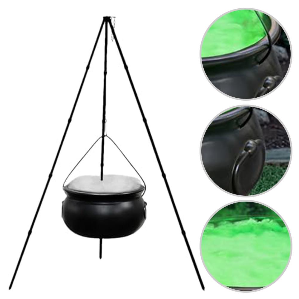 Large Witches Cauldron on Tripod 51 Inch with Lights for Halloween Indoor Outdoor Spooky Centerpiece and Candy Bucket