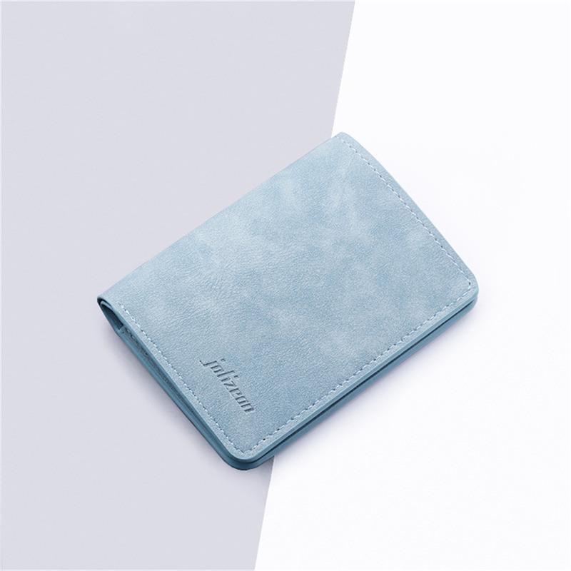 

Minimalist Wallet Purse Ultra Thin Mini Money Case PU Leather Card Cover Pouch Business Bank Credit ID Card Holder for Men Women світло-синій колір