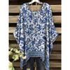 Sommer Retro Blumenmuster T-Shirt für Damen, Lässiges und Bequemes Rundhals Kurzarm Locker geschnittenes Hemd