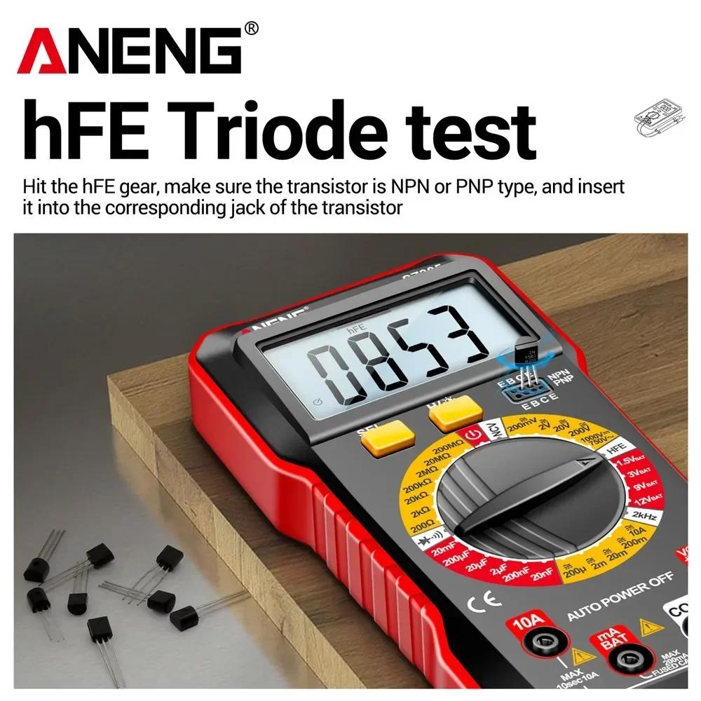 Aneng SZ305 Professional Multimeter Digital Tester NCV 1999 Count AC/DC Voltage Ammeter Hz Voltage Induction Electrician Tester with Digital Display