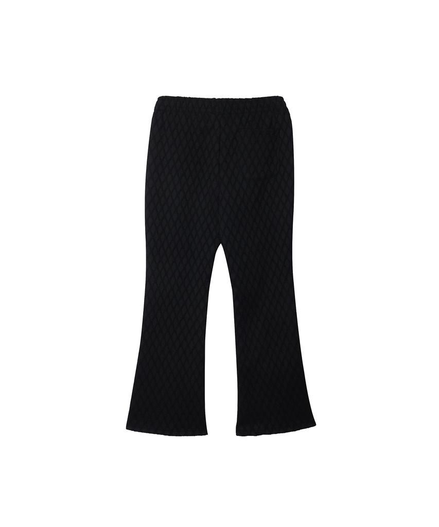 320SHOWROOM Jacquard Drawstring Bootcut Banding Pants Black