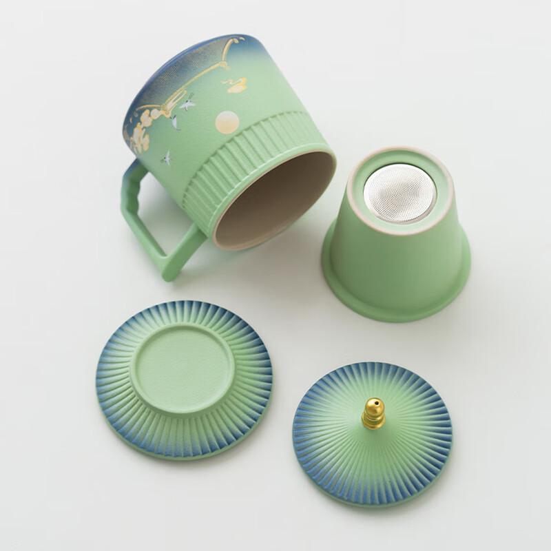 Palace Museum Crane Ceramic Tea Mug Pair