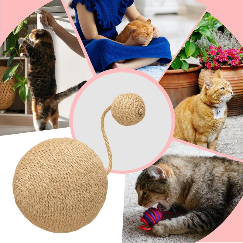 Cat Scratching Ball Multipurpose Cat Toy Sisal Ball Rabbit Scratch Toy Funny Cat Scratching Board Sisal Scratcher Ball For Cats