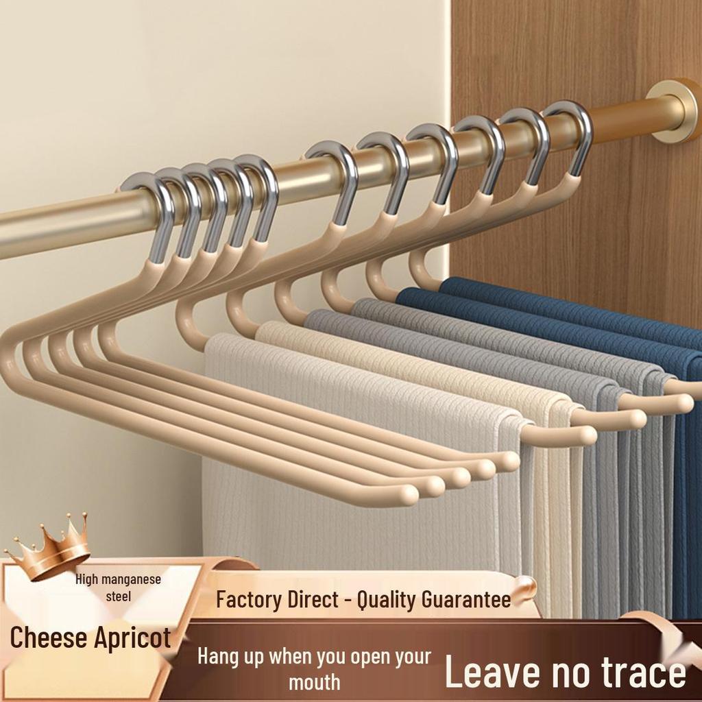 Goose-shaped Non-slip Pants Hanger with Traceless Z-design for Wardrobe Storage.